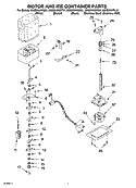 MOTOR AND ICE CONTAINER PARTS Diagram and Parts List for GS5SHAXNL01  Whirlpool Refrigerator