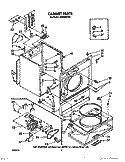 CABINET PARTS Diagram and Parts List for LE9300XTW0  Whirlpool Dryer