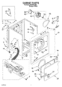 CABINET Diagram and Parts List for CGDX563JQ2  Crosley Dryer