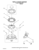 TRIPLE CROWN BURNER Diagram and Parts List for KGRS807XSP01  KitchenAid Range
