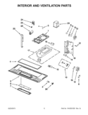 INTERIOR AND VENTILATION PARTS Diagram and Parts List for KHMS2040WSS3  KitchenAid Microwave