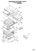 REFRIGERATOR SHELF PARTS Diagram and Parts List for GD5PHAXMS10  Whirlpool Refrigerator
