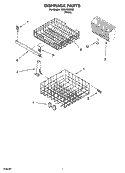 DISHRACK PARTS, OPTIONAL PARTS (NOT INCLUDED) Diagram and Parts List for TUD4700SQ0  Estate Dishwasher