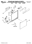 FRAME AND CONSOLE PARTS Diagram and Parts List for DU915PWSS0  Whirlpool Dishwasher