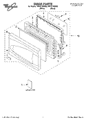 DOOR PARTS Diagram and Parts List for YMT3110SHB0  Whirlpool Microwave