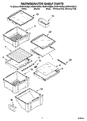 REFRIGERATOR SHELF PARTS Diagram and Parts List for GS6SHAXMT00  Whirlpool Refrigerator