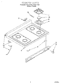 COOKTOP Diagram and Parts List for SF387PEYW8  Whirlpool Range