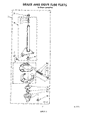 BRAKE AND DRIVE TUBE Diagram and Parts List for LA6400XPW6  Whirlpool Washer