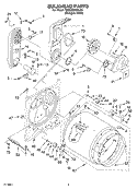 BULKHEAD PARTS Diagram and Parts List for 7MSGDS800LQ0  Whirlpool Dryer