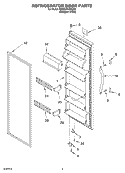 REFRIGERATOR DOOR Diagram and Parts List for 6ED0GTKXKQ00  Whirlpool Refrigerator