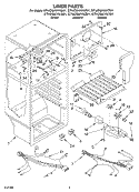 LINER Diagram and Parts List for ET4CSKYKT01  Whirlpool Refrigerator