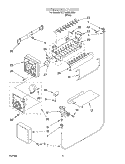 ICE MAKER Diagram and Parts List for 2ET18NMXJW00  Whirlpool Refrigerator
