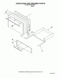 OVEN DOOR AND DRAWER PARTS Diagram and Parts List for RF3010XEW2  Whirlpool Range