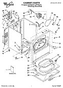 CABINET PARTS Diagram and Parts List for LER7620LW1  Whirlpool Dryer