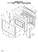 DOOR PARTS Diagram and Parts List for KERA205PBL1  KitchenAid Range