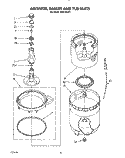 AGITATOR, BASKET AND TUB Diagram and Parts List for AX5133VG1  Whirlpool Washer