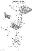DISHRACK Diagram and Parts List for DU910PWKQ0  Whirlpool Dishwasher