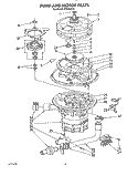 PUMP AND MOTOR Diagram and Parts List for KPDI620T2  KitchenAid Dishwasher