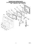 UPPER OVEN DOOR PARTS Diagram and Parts List for RBD245PRT00  Whirlpool Wall Oven