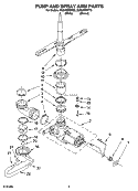 PUMP AND SPRAY ARM PARTS Diagram and Parts List for DU840SWPQ0  Whirlpool Dishwasher