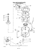 TUB AND BASKET Diagram and Parts List for LA6680XPW1  Whirlpool Washer