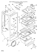 REFRIGERATOR LINER Diagram and Parts List for 3XART731GB01  Whirlpool Refrigerator