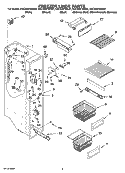 FREEZER LINER PARTS Diagram and Parts List for KSCS25FSMS01  KitchenAid Refrigerator
