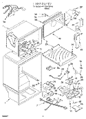 LINER Diagram and Parts List for 4VET22NKGW00  Whirlpool Refrigerator