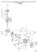 BRAKE, CLUTCH, GEARCASE, MOTOR & PUMP Diagram and Parts List for 7RAS4222EW0  Whirlpool Washer