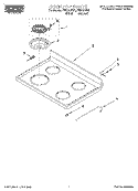 COOKTOP Diagram and Parts List for FEP320EW1  Roper Range