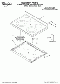 COOKTOP PARTS Diagram and Parts List for GFE471LVS0  Whirlpool Range