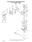 MOTOR AND ICE CONTAINER PARTS Diagram and Parts List for KFIS27CXBL3  KitchenAid Refrigerator