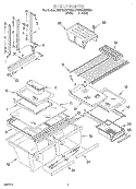 SHELF Diagram and Parts List for 3VET23DKFN00  Whirlpool Refrigerator