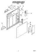 INNER DOOR Diagram and Parts List for DU950PWKB0  Whirlpool Dishwasher