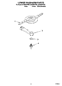LOWER WASHARM PARTS Diagram and Parts List for GU3200XTPB0  Whirlpool Dishwasher