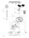 PUMP AND MOTOR PARTS Diagram and Parts List for WDF750SAYW1  Whirlpool Dishwasher