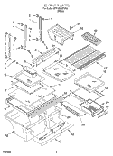 SHELF Diagram and Parts List for 6ET19DKXFW03  Whirlpool Refrigerator