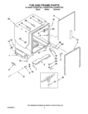 TUB AND FRAME PARTS Diagram and Parts List for KUDS03CTSS3  KitchenAid Dishwasher
