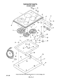 COOKTOP Diagram and Parts List for C3408B1  Roper Range