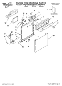 FRAME AND CONSOLE PARTS Diagram and Parts List for DU909PWKQ0  Whirlpool Dishwasher