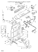 CONTROLS AND REAR PANEL Diagram and Parts List for LLR9245AQ0  Whirlpool Washer