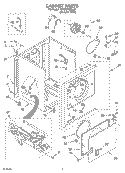 CABINET PARTS Diagram and Parts List for 7MSGDX600LQ0  Whirlpool Dryer