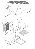 LOWER UNIT AND TUBE PARTS Diagram and Parts List for KSSS48FKB02  KitchenAid Refrigerator