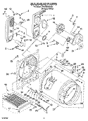 BULKHEAD PARTS Diagram and Parts List for 7MLGQ8000JQ5  Whirlpool Dryer