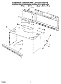 CABINET AND INSTALLATION PARTS Diagram and Parts List for KHHS179LWH5  KitchenAid Microwave