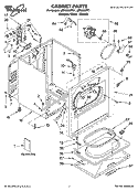 CABINET PARTS Diagram and Parts List for LER6620PQ1  Whirlpool Dryer