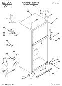 CABINET PARTS Diagram and Parts List for 5VET2WPKLQ03  Whirlpool Refrigerator