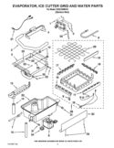 EVAPORATOR, ICE CUTTER GRID AND WATER PARTS Diagram and Parts List for KUIC15NRXS1  KitchenAid Ice Maker