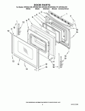 DOOR PARTS Diagram and Parts List for WFE364LVB0  Whirlpool Range