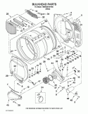 BULKHEAD PARTS Diagram and Parts List for 7MWGD5700YW0  Whirlpool Dryer